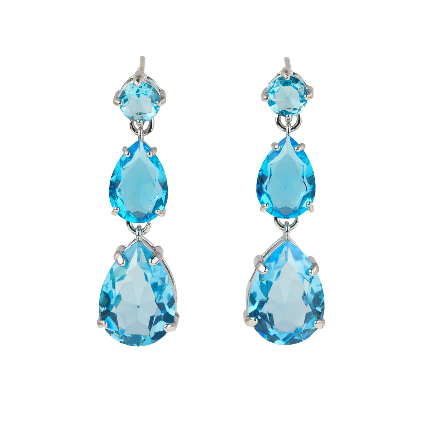 Dangle earrings with crystal hearts