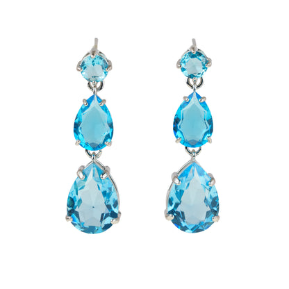 Dangle earrings with crystal hearts