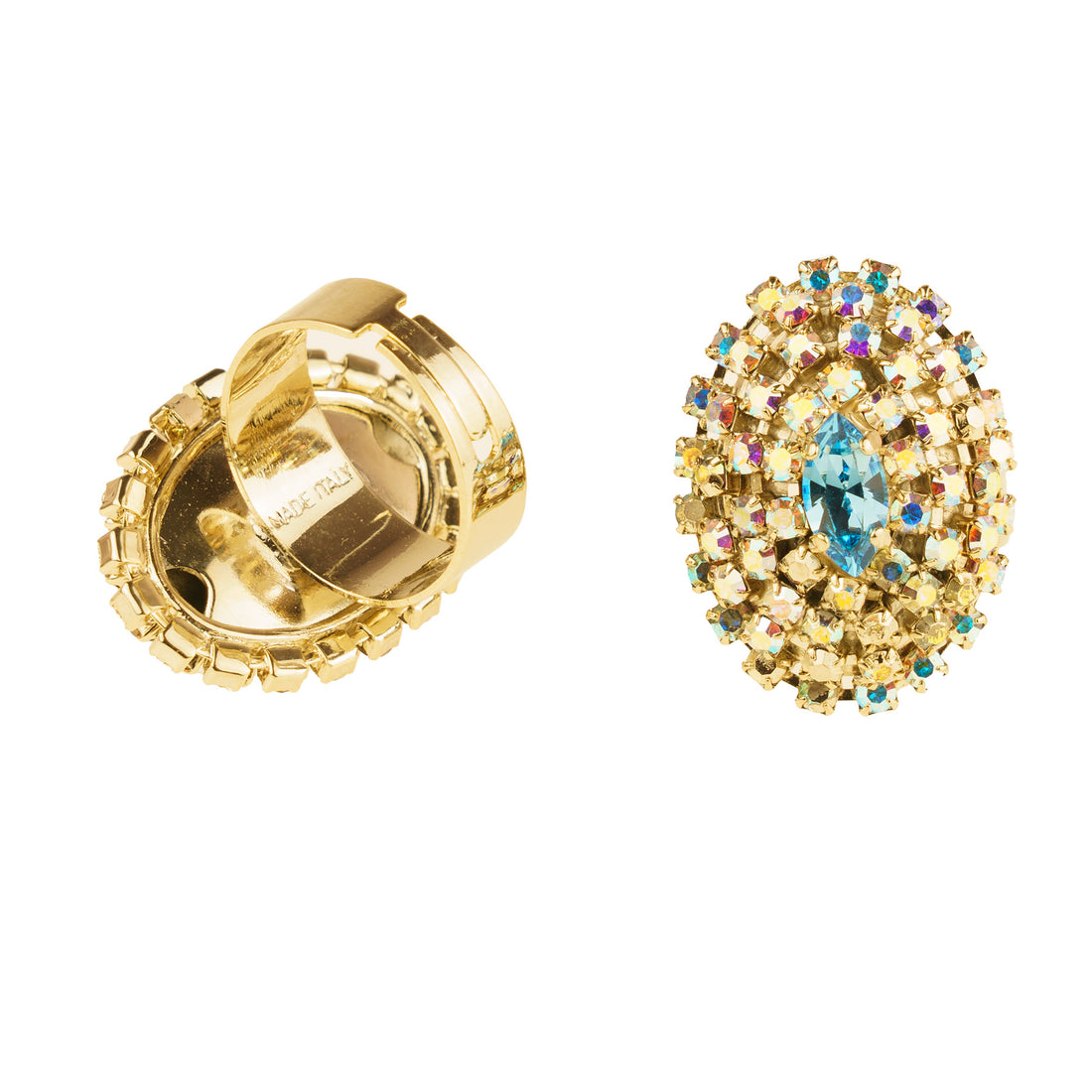 Anello ovale di cristalli