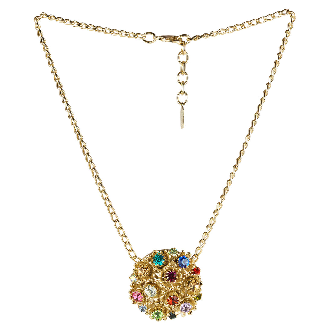 Collana girocollo con fiori e cristalli