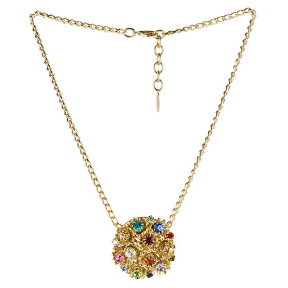 Collana girocollo con fiori e cristalli