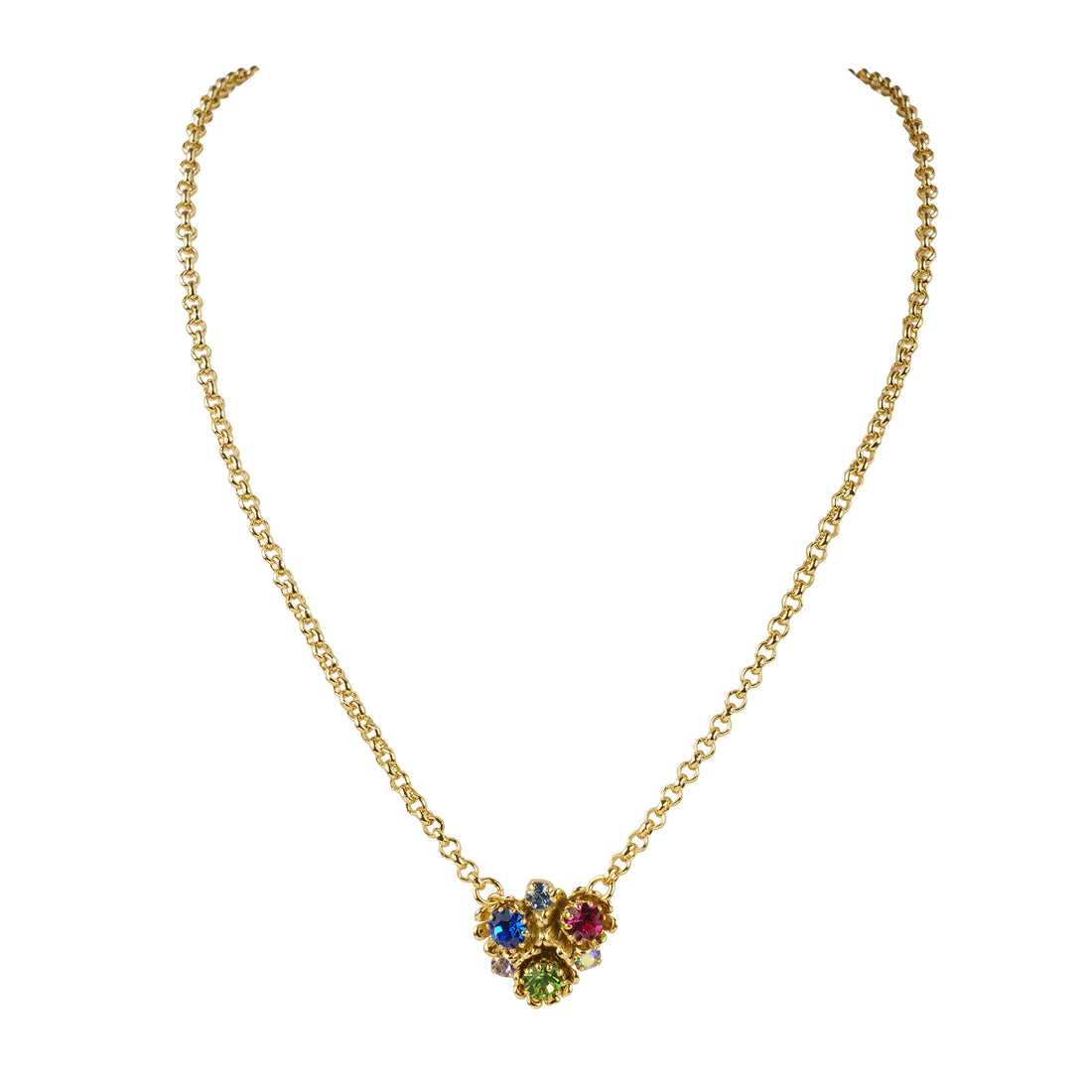 Collana girocollo con fiori e cristalli