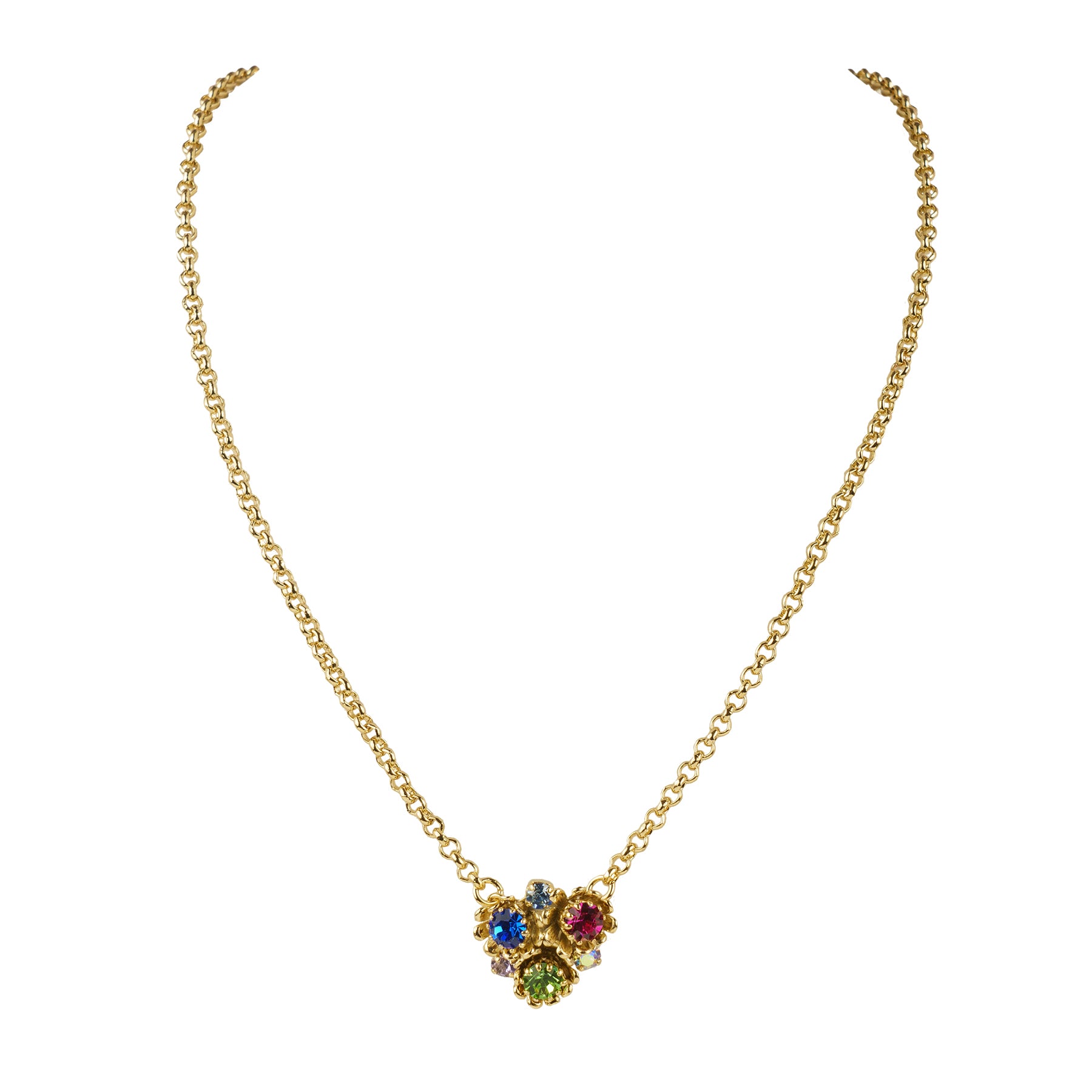 Collana girocollo con fiori e cristalli