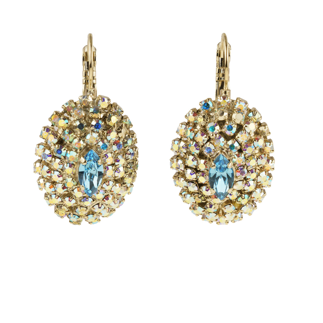 Orecchini ovali  a monachella di cristalli