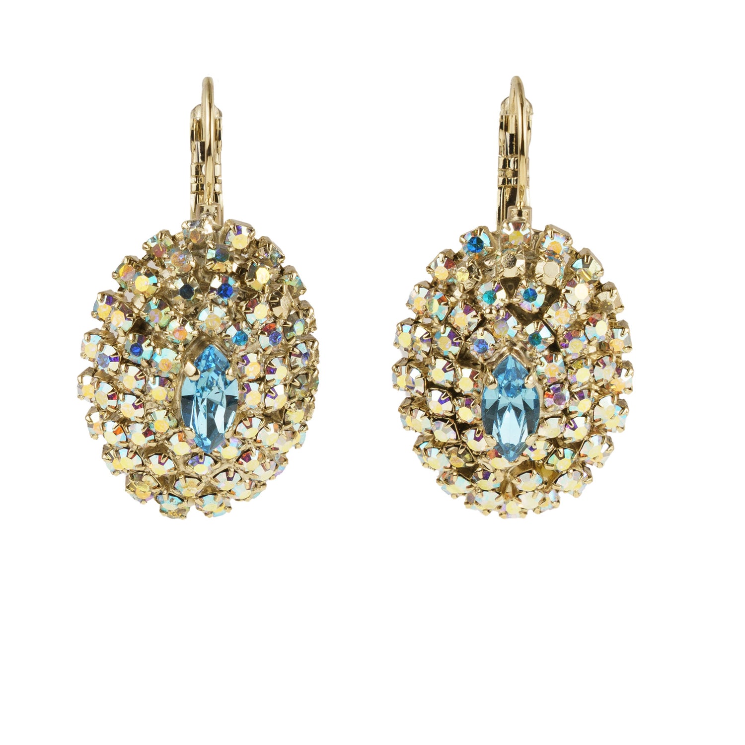 Orecchini ovali  a monachella di cristalli