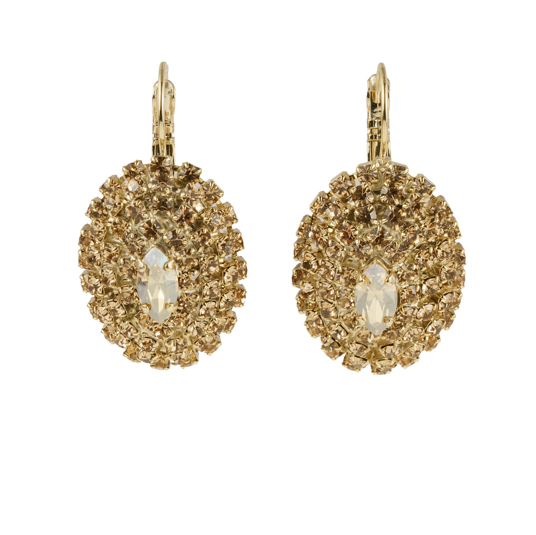 Orecchini ovali  a monachella di cristalli