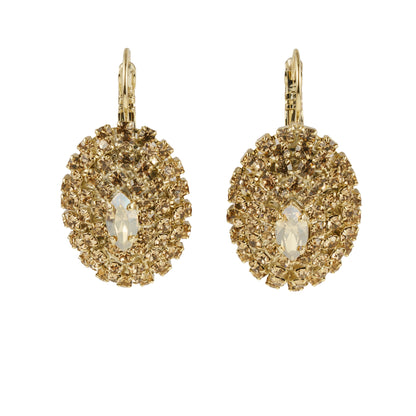 Orecchini ovali  a monachella di cristalli