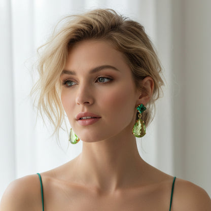 Orecchini pendenti a goccia di cristallo