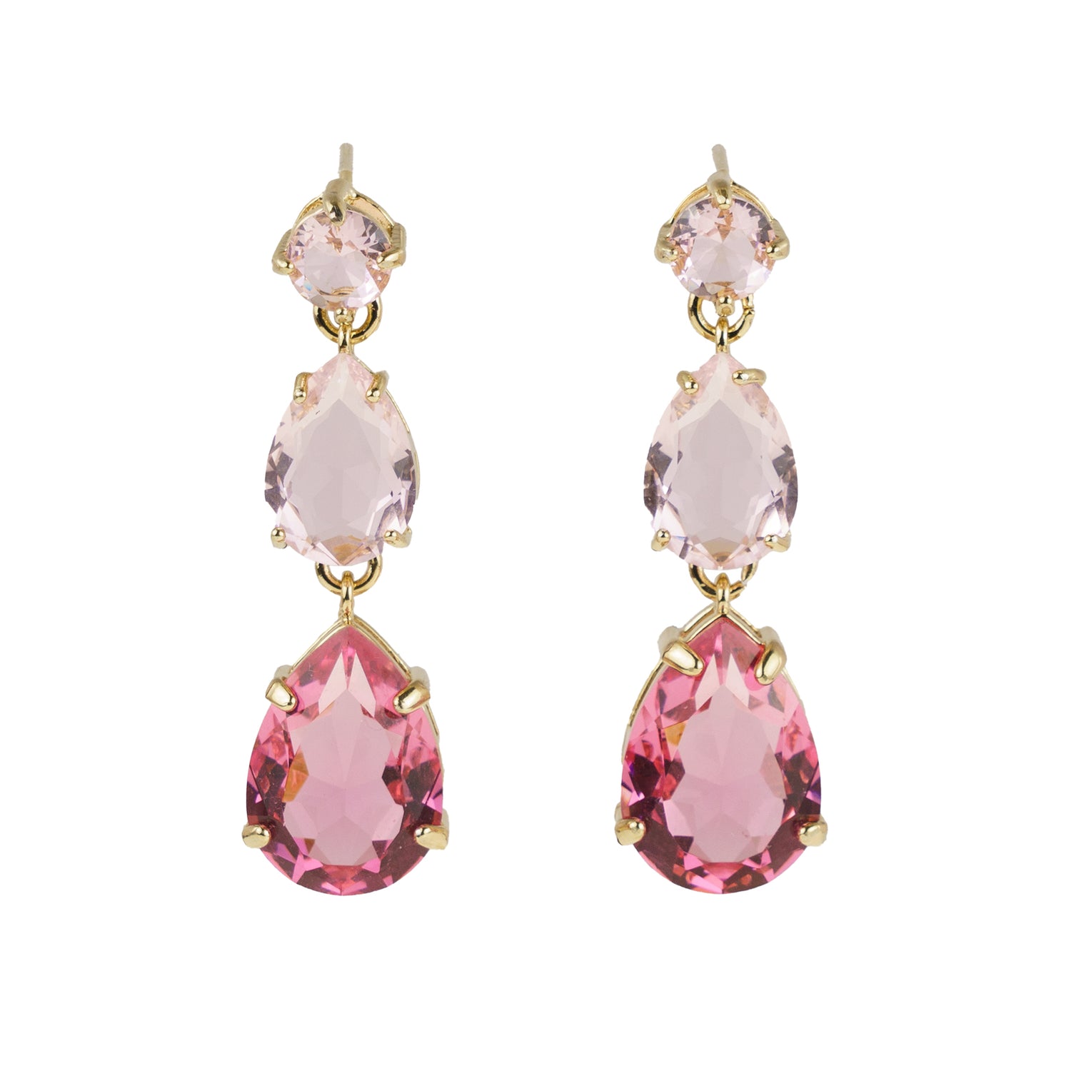 Dangle earrings with crystal hearts