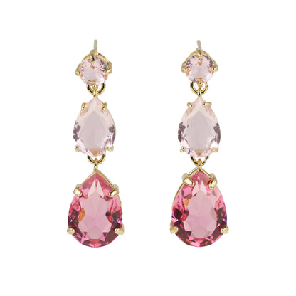 Dangle earrings with crystal hearts