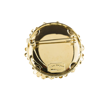 Spilla con fiori e cristalli