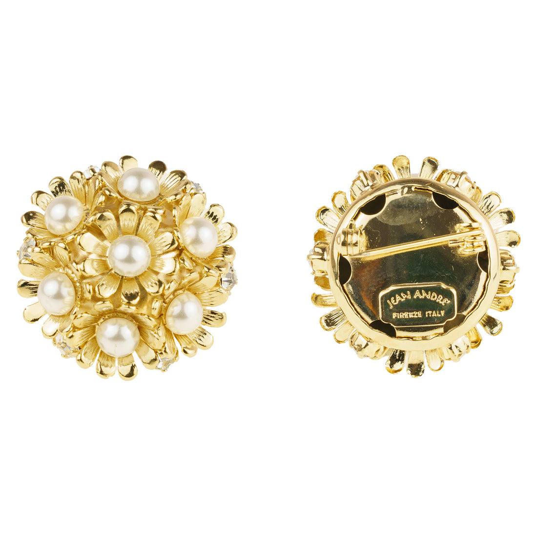 Spilla con fiori e perle