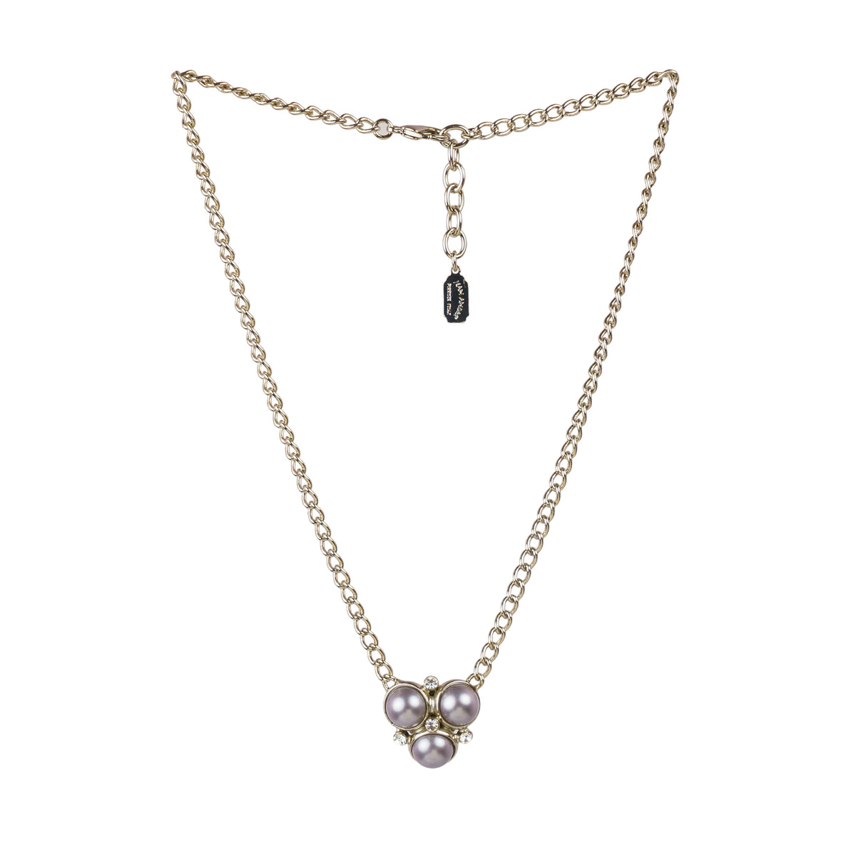 Pearl and Swarovski crystal charms choker necklace