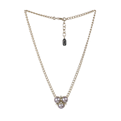 Pearl and Swarovski crystal charms choker necklace