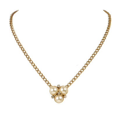 Pearl and Swarovski crystal charms choker necklace