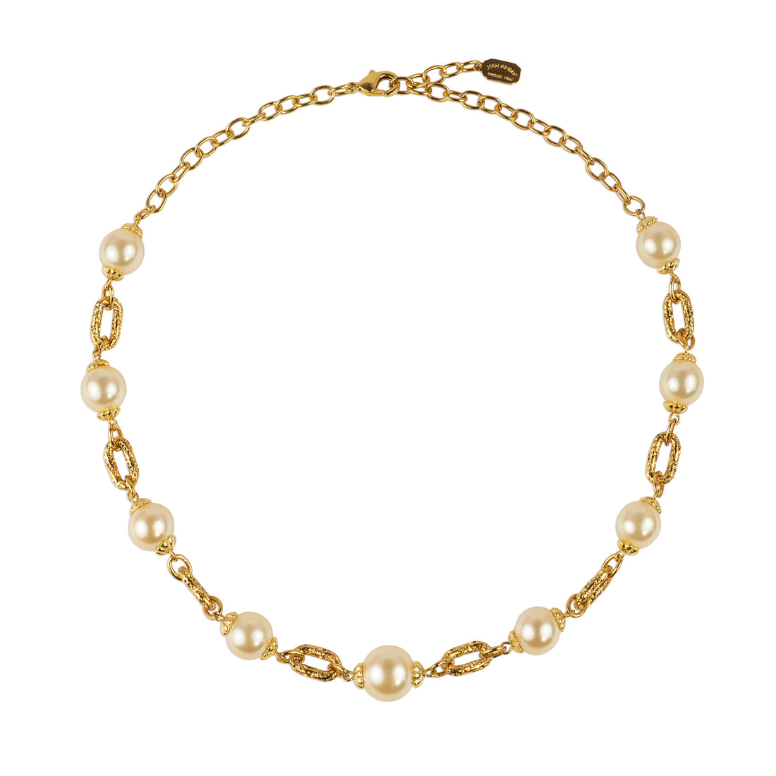 Chain and pearl choker necklace
