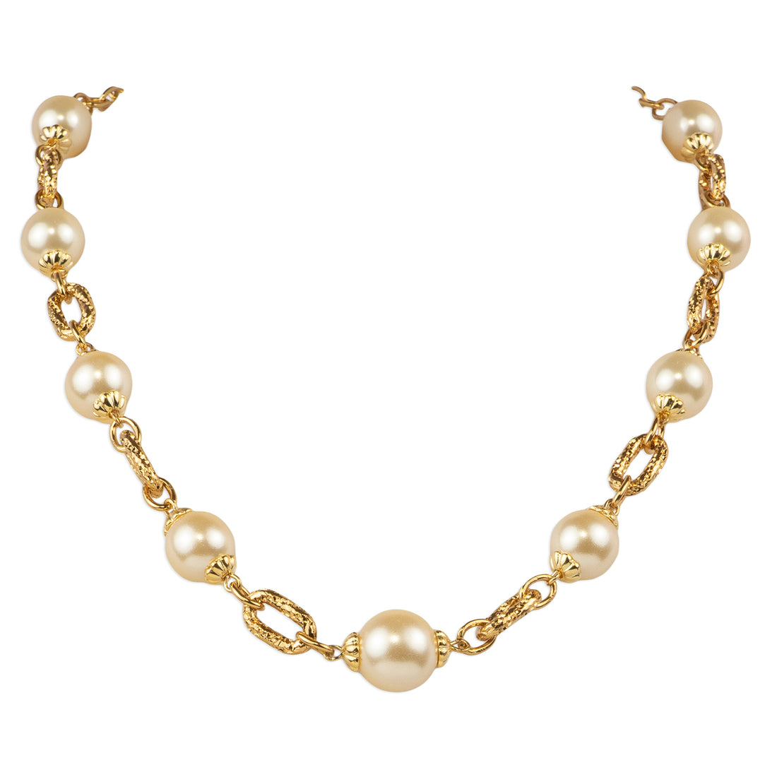 Collana girocollo di catena e perle
