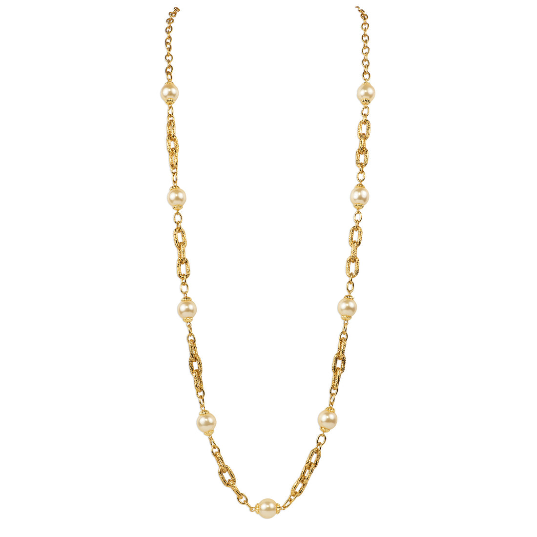 Collana lunga di catena e perle