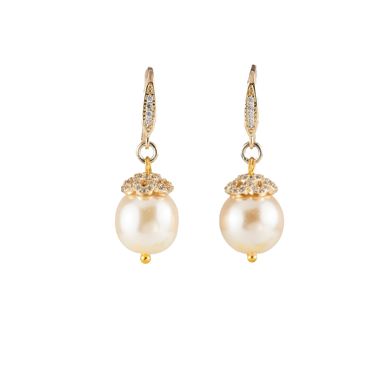 Pearl and crystal earrings