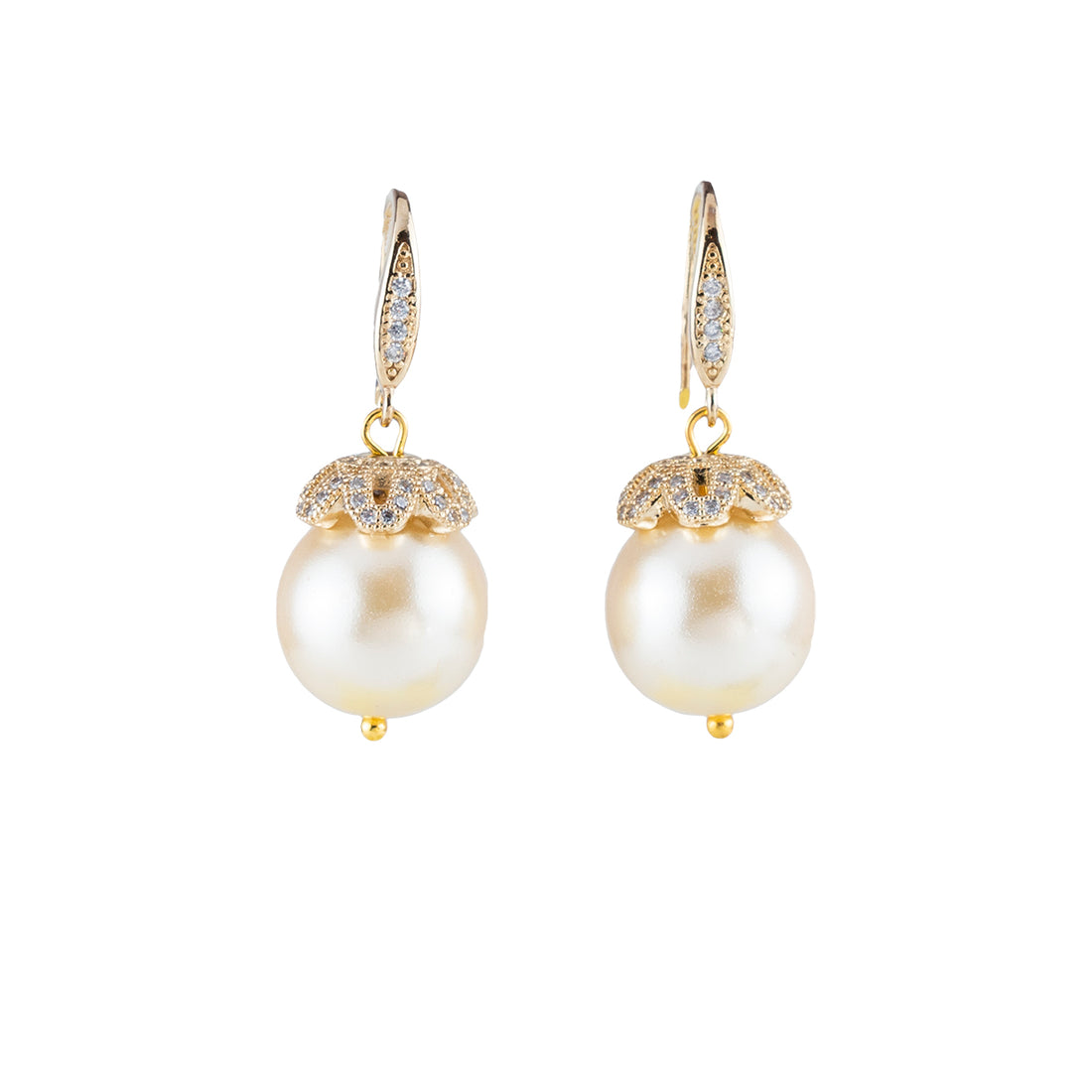 Pearl and crystal earrings