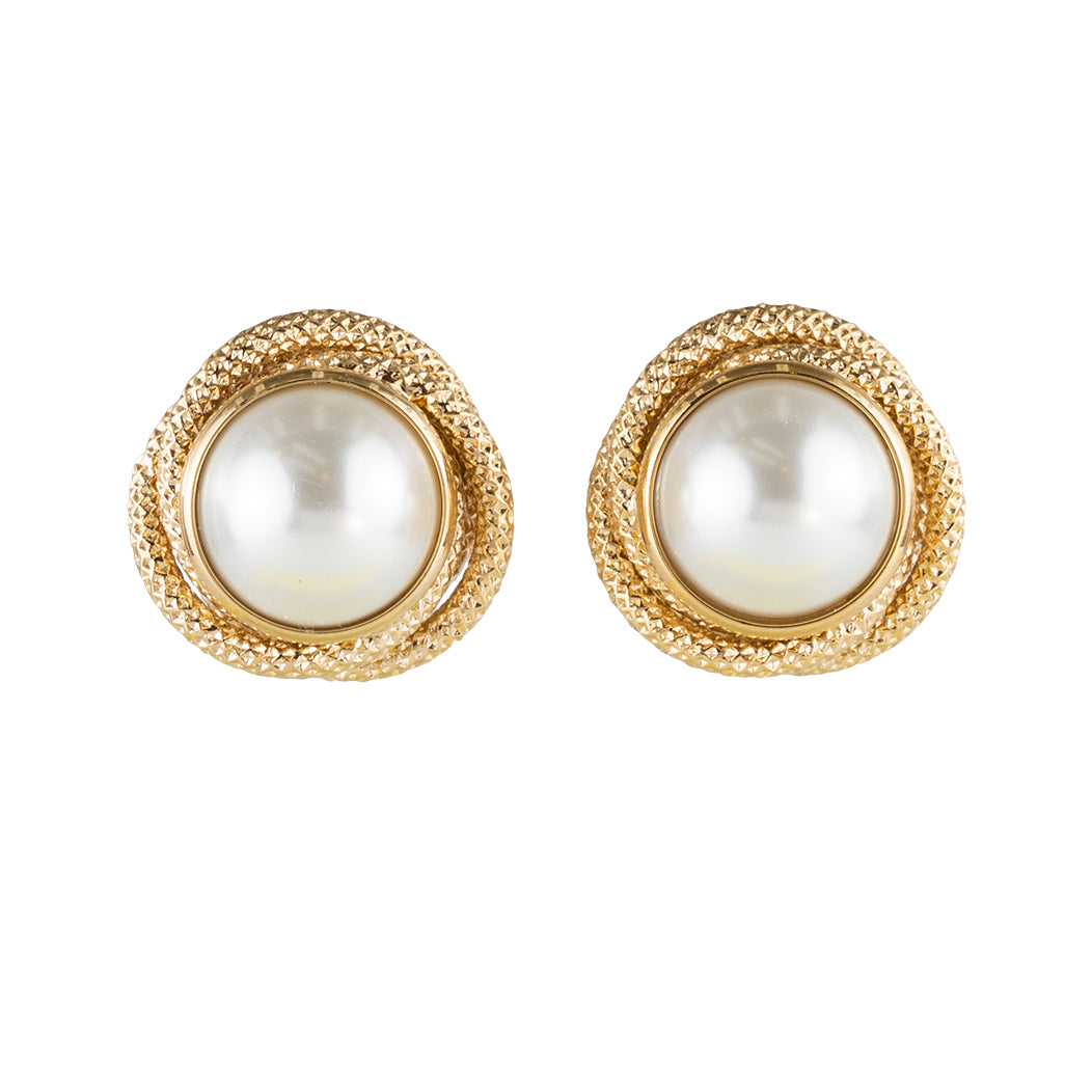 Pearl and crystal earrings