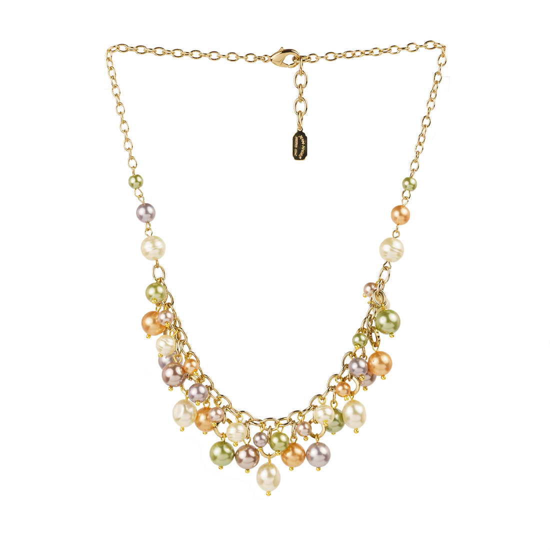 Collana girocollo charms di perle multicolore