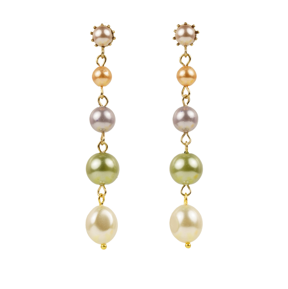 Orecchini pendenti in perle multicolore