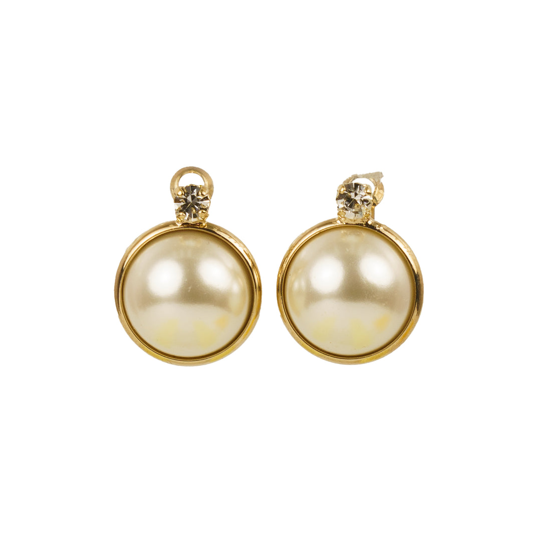 Pearl and crystal earrings