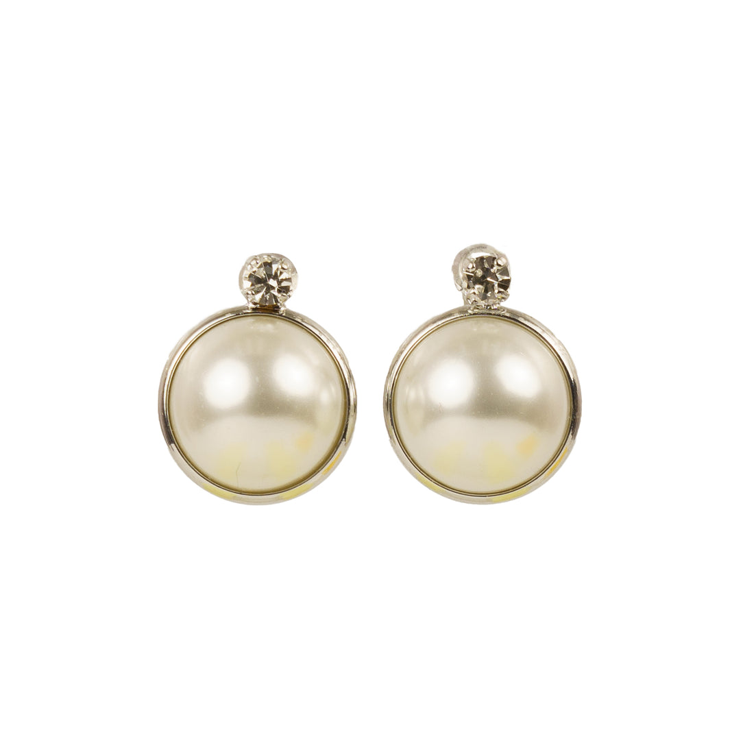 Pearl and crystal earrings