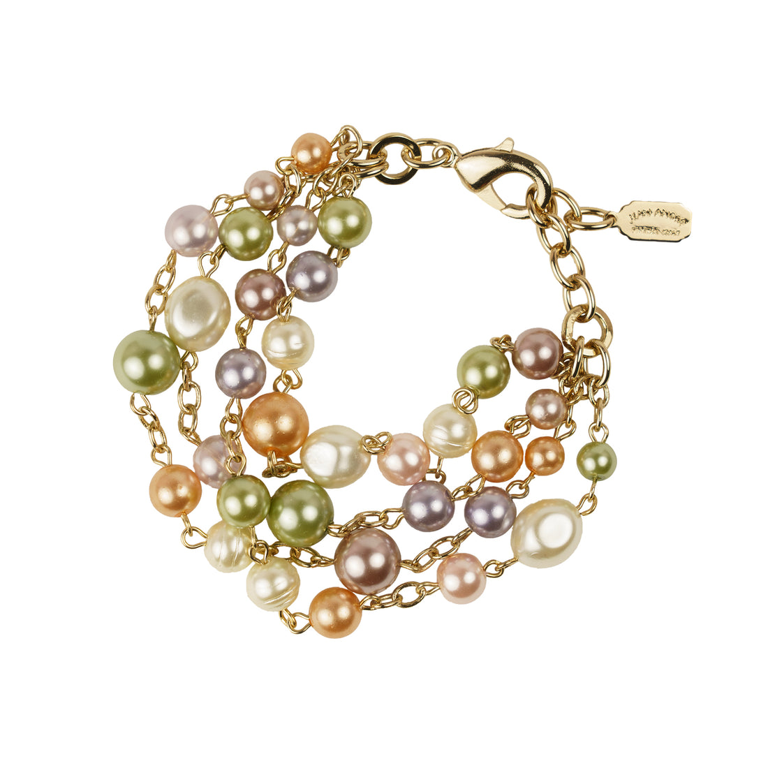 Bracciale 4 fili di perle multicolore