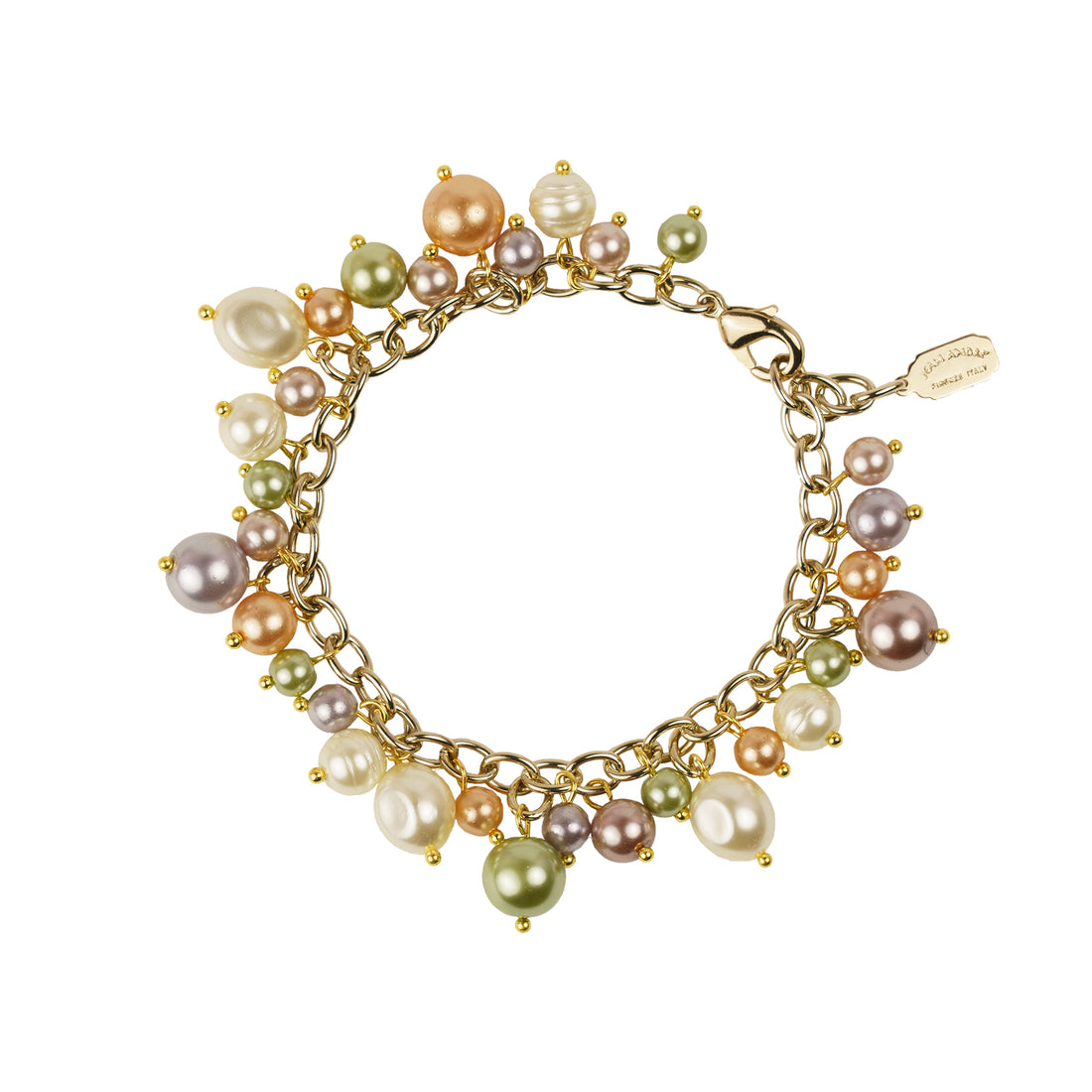 Bracciale charms di perle multicolore