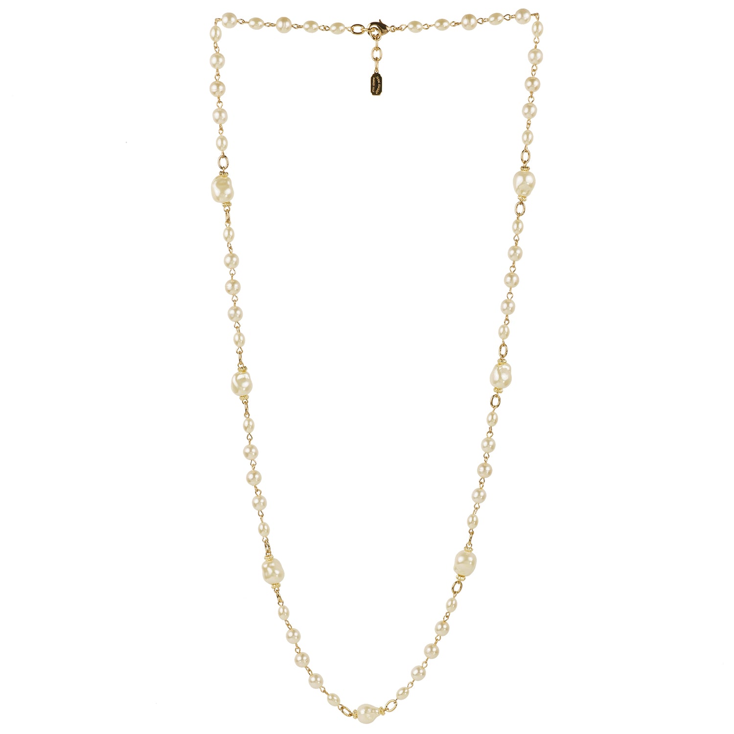 Collana lunga di perle barocche