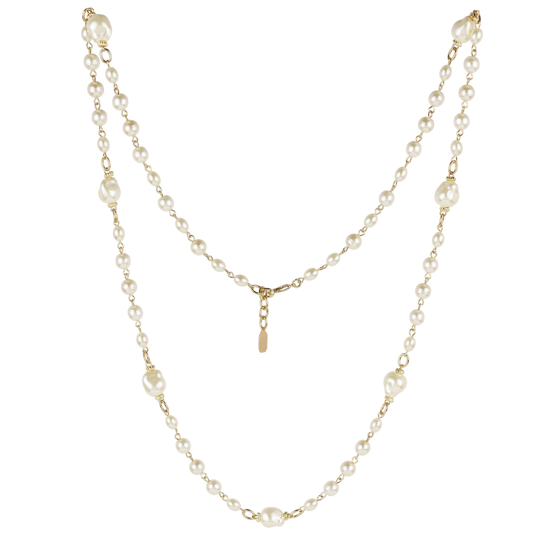 Collana lunga di perle barocche