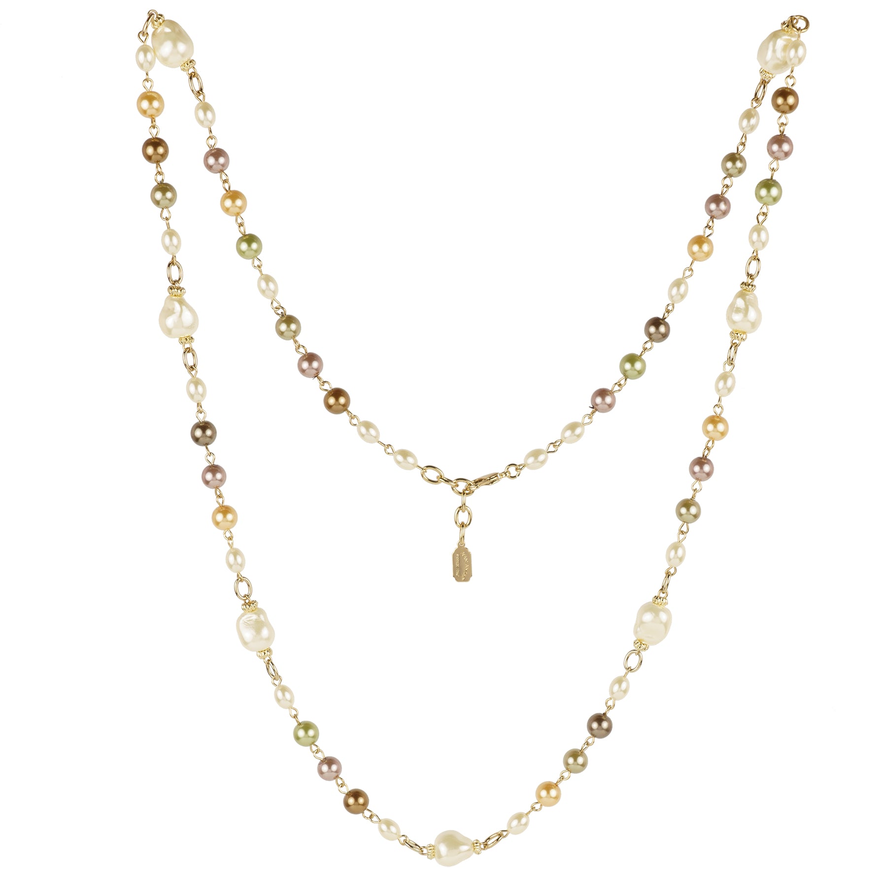 Collana lunga di perle barocche