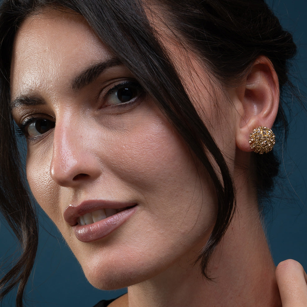 Orecchini bottone di cristalli