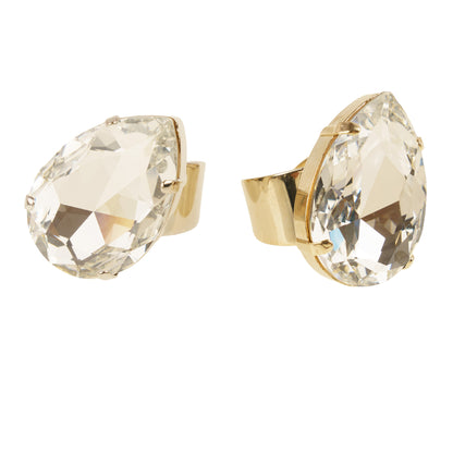 Drop earrings with crystals