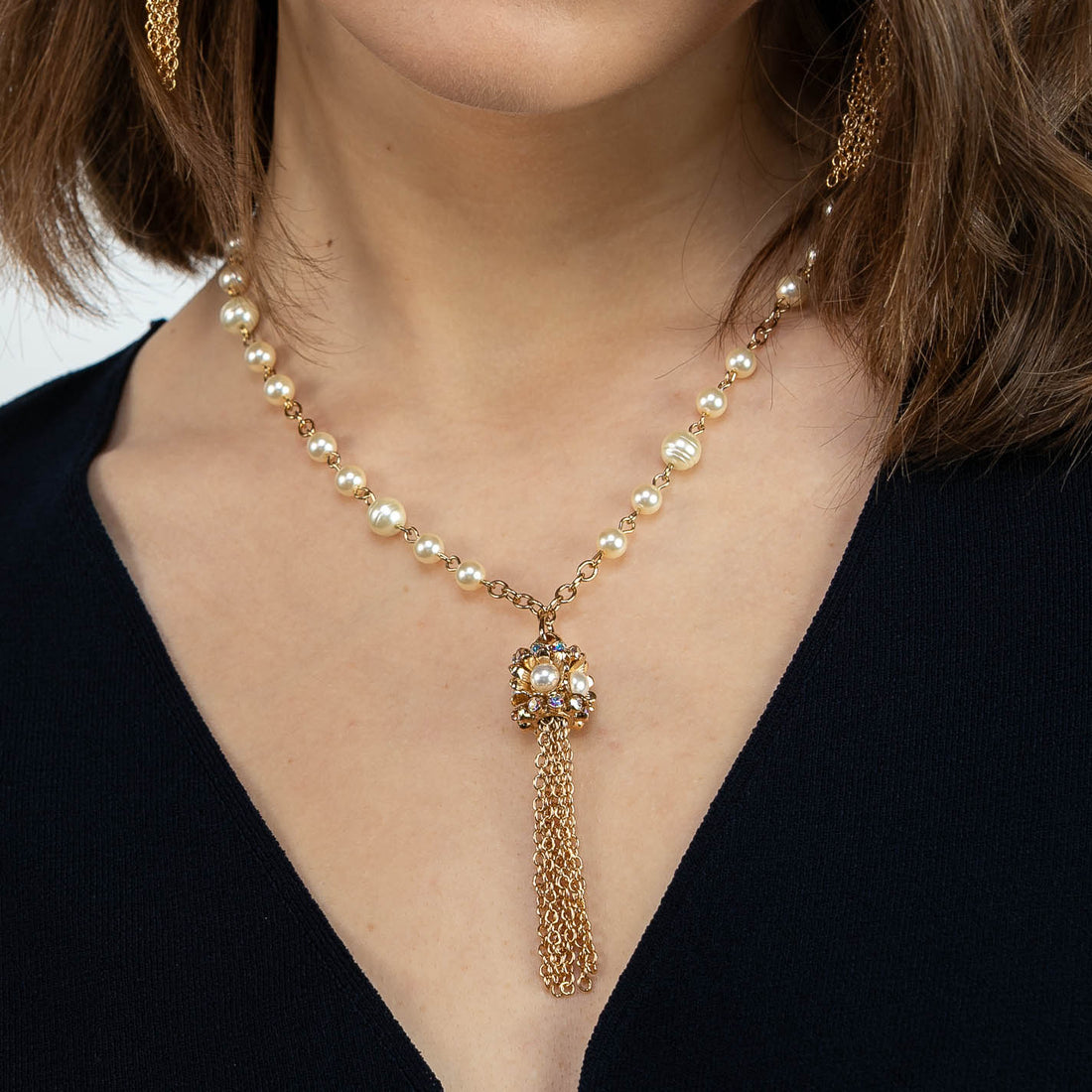 Collana girocollo di perle con pendente