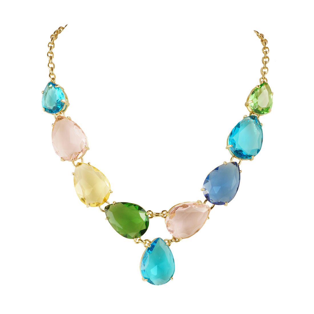 Collana girocollo con gocce di cristallo