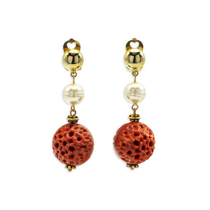 Coral dangle earrings