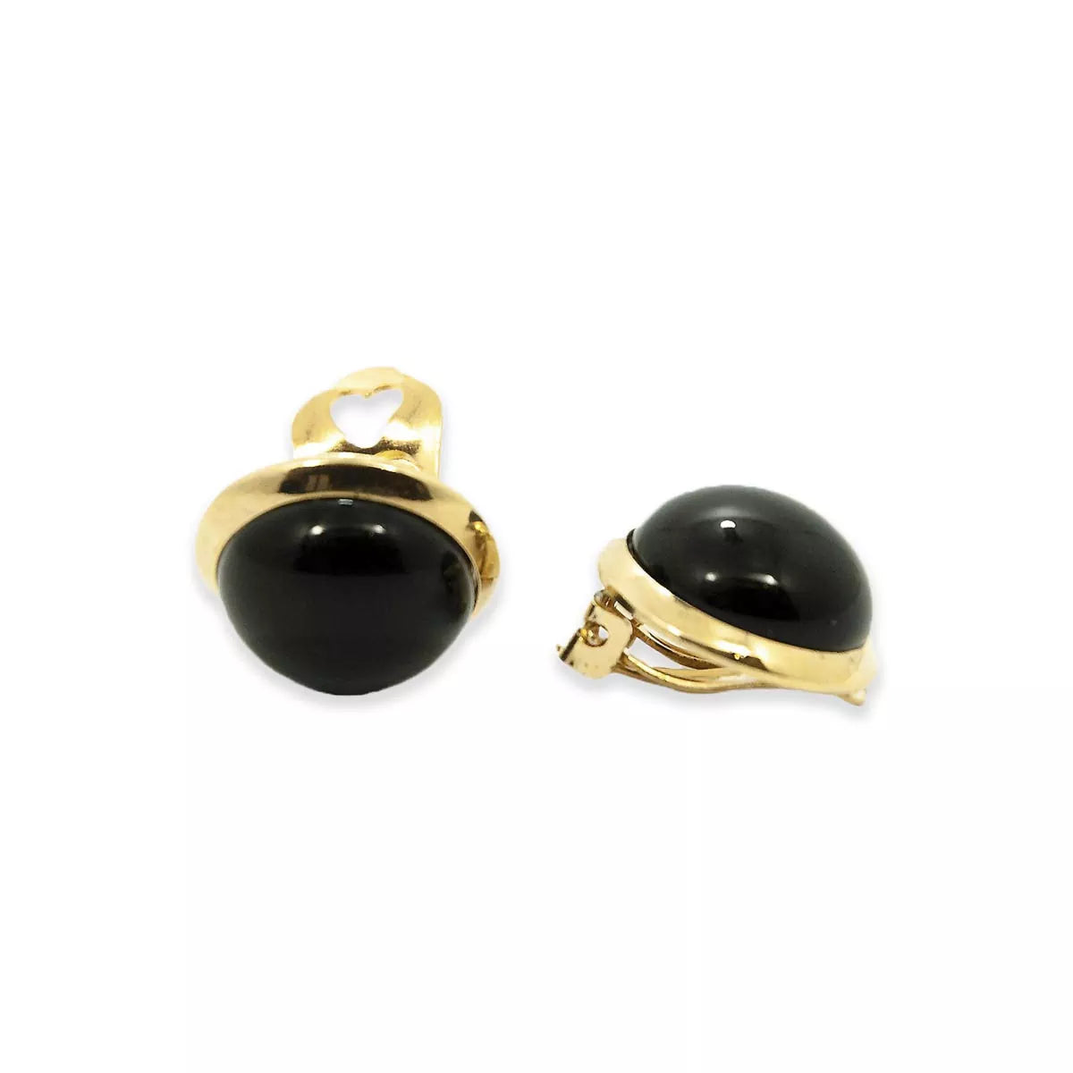 Black button earrings