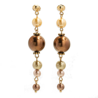 Colorful pearl drop earrings