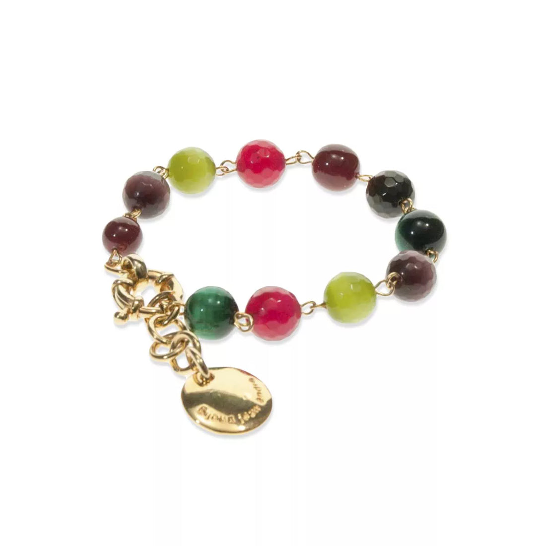 Bracelet of semiprecious stones and crystals