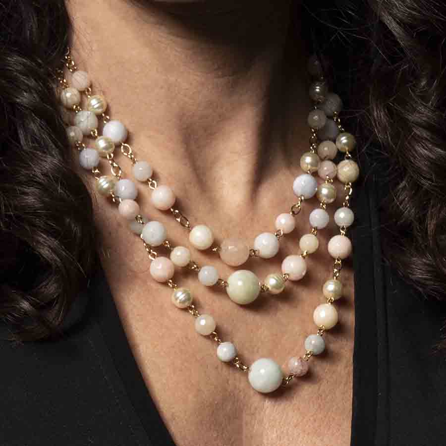 Three-strand choker necklace