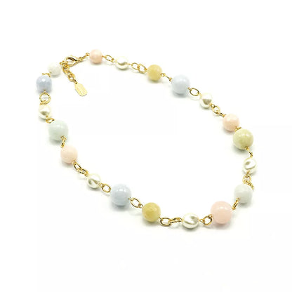 Gemstone and pearl choker necklace