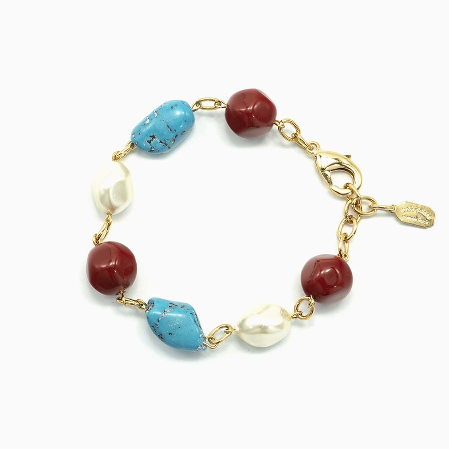 Bracelet with semiprecious stones and pearls
