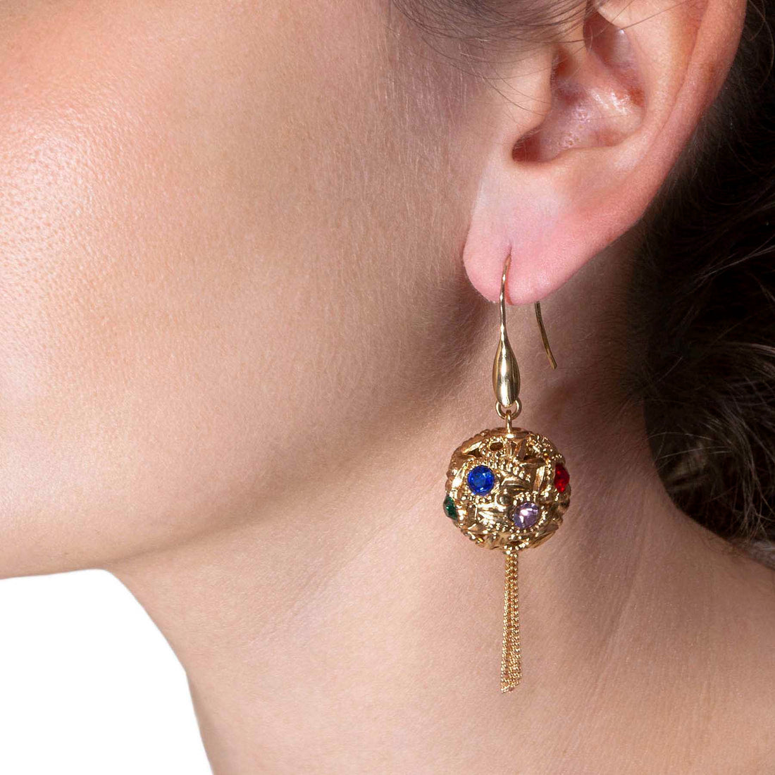 Dangle earrings with light points