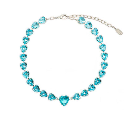 Choker with crystal hearts