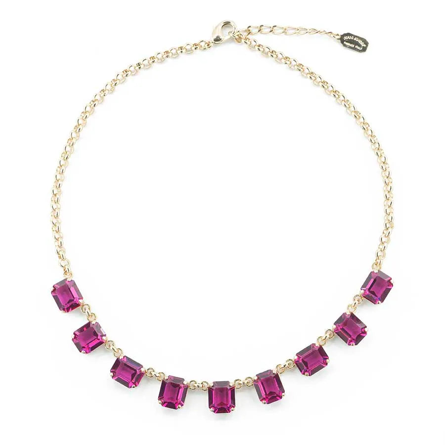 Choker necklace with colored crystals