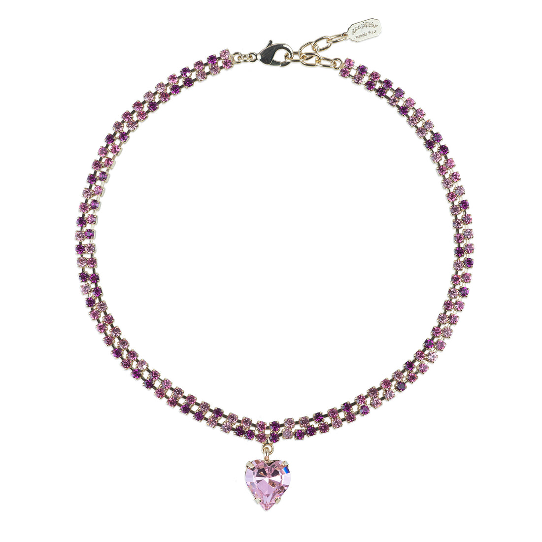Choker with crystal hearts
