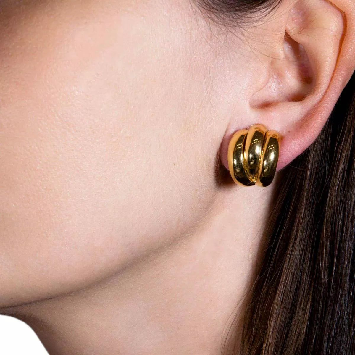 3 semicircle earrings